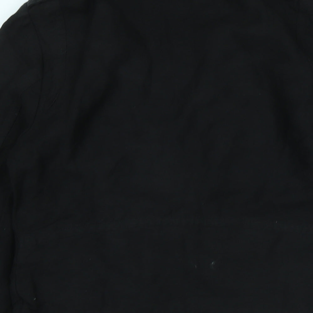 Womens UK Size 8 H&M Black Biker Coat