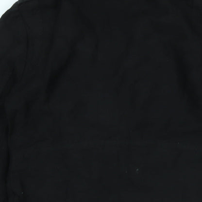 Womens UK Size 8 H&M Black Biker Coat