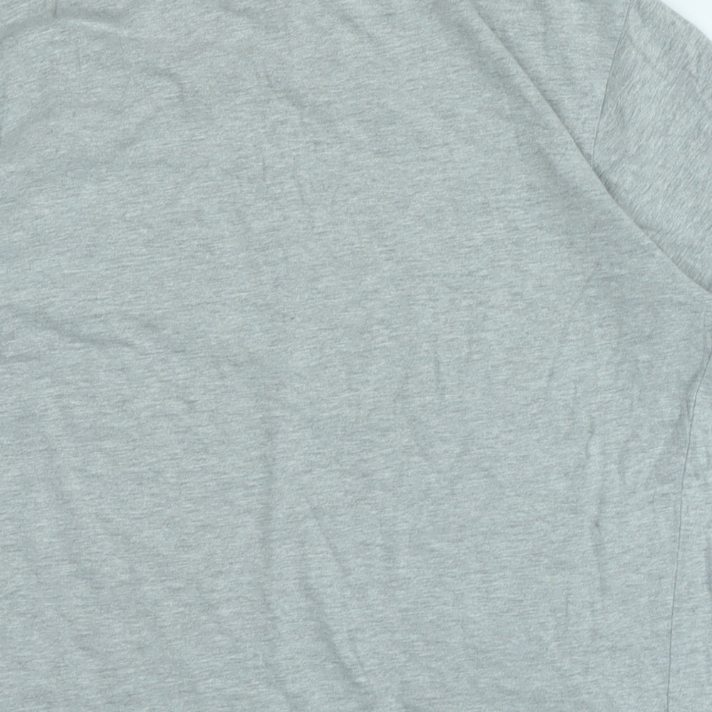 Live and tell Womens Grey Cotton Basic T-Shirt Size L Crew Neck - Logo