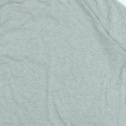 Live and tell Womens Grey Cotton Basic T-Shirt Size L Crew Neck - Logo