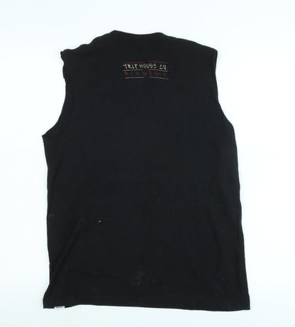 Trip house company Mens Black Cotton T-Shirt Size S Crew Neck - Logo -CHENCHA PALOOZA