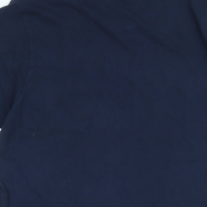 Lee Cooper Mens Blue Cotton T-Shirt Size L Crew Neck - Logo