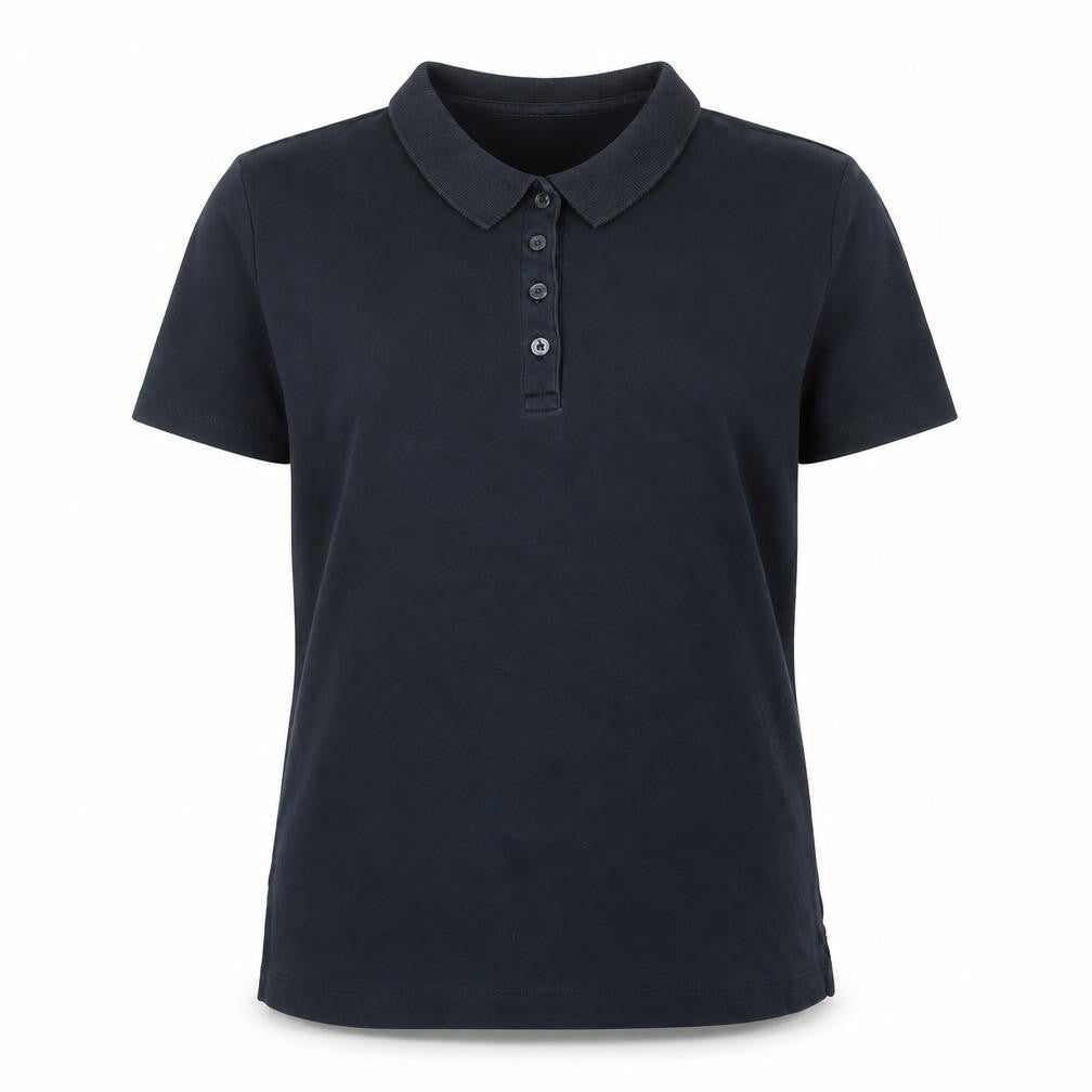 Womens UK Size S Lands End Black Basic Polo