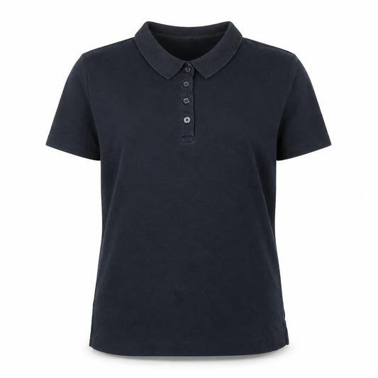 Womens UK Size S Lands End Black Basic Polo