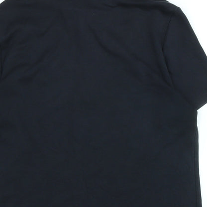 Lands End Womens Black Cotton Basic Polo Size S Collared - Logo