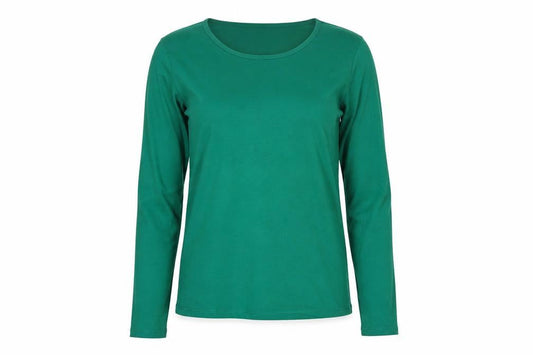 Womens UK Size S Lands' End Green Jersey T-Shirt