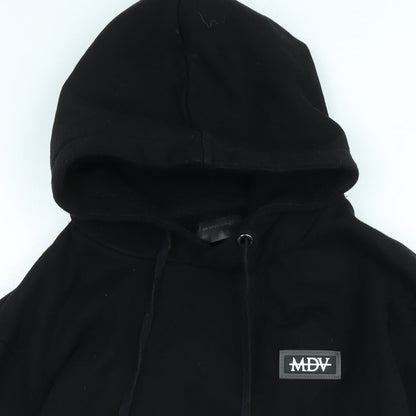 MDV Mens Black Cotton Pullover Hoodie Size S - Logo