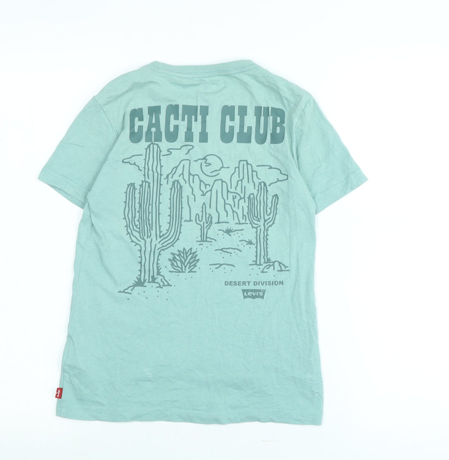 Levi's Boys Green Cotton Basic T-Shirt Size 10-11 Years Crew Neck - Logo - Cacti Club