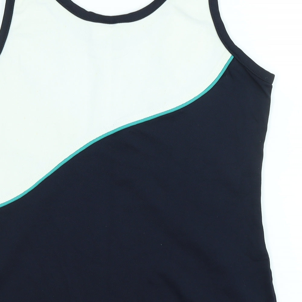 Sergio Tacchini Womens Blue Polyester Basic Tank Size L Scoop Neck - Logo