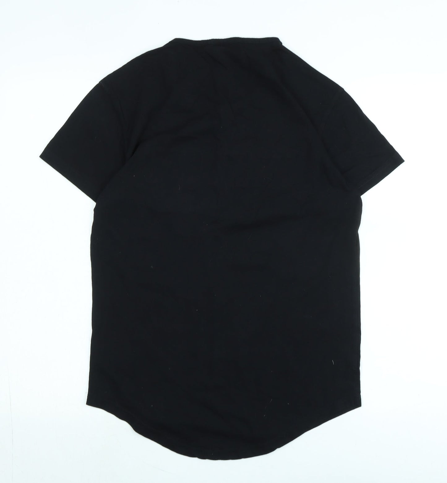 Barcelona Womens Black Cotton Basic T-Shirt Size S Crew Neck - Logo