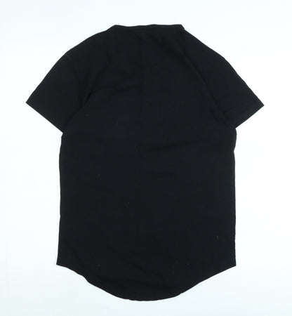 Barcelona Womens Black Cotton Basic T-Shirt Size S Crew Neck - Logo