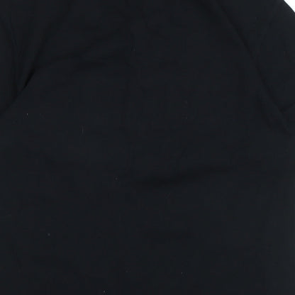 Barcelona Womens Black Cotton Basic T-Shirt Size S Crew Neck - Logo