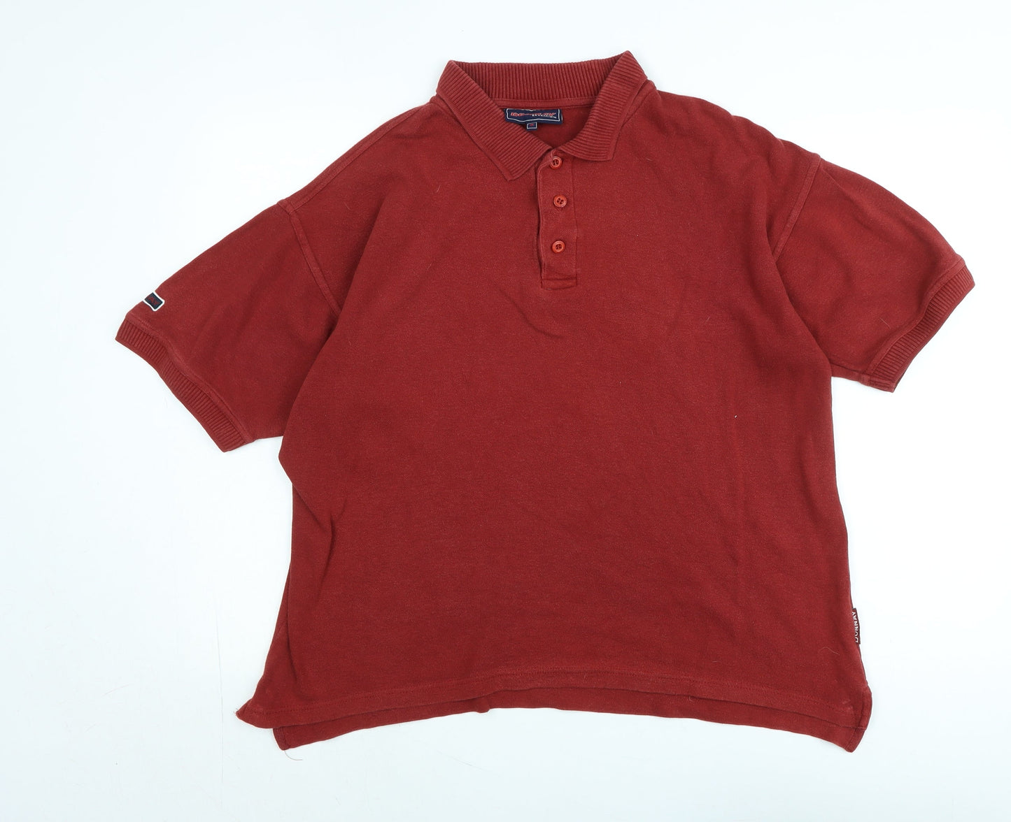 Donnay Mens Red Cotton Polo Size M Collared - Logo