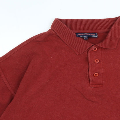 Donnay Mens Red Cotton Polo Size M Collared - Logo