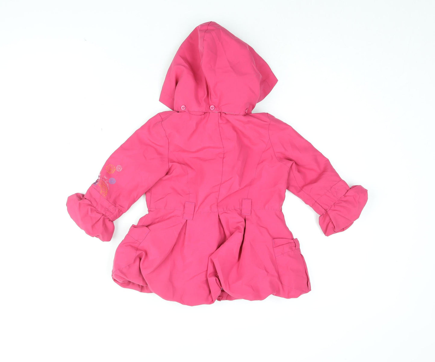 Catimini Girls Pink Floral Jacket Coat Size 2 Years Zip