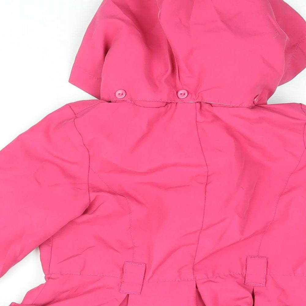 Catimini Girls Pink Floral Jacket Coat Size 2 Years Zip