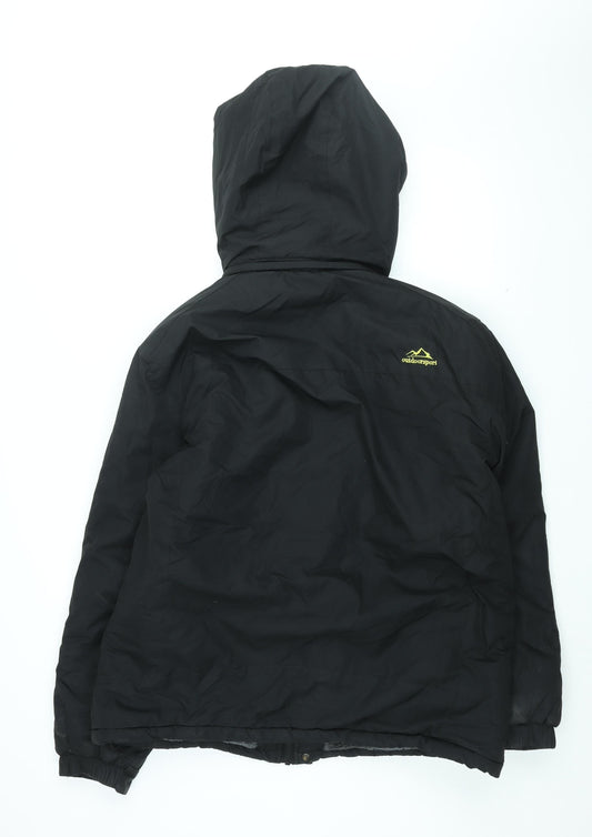 Mens UK Size L Outdoor Sport Black Rain Coat