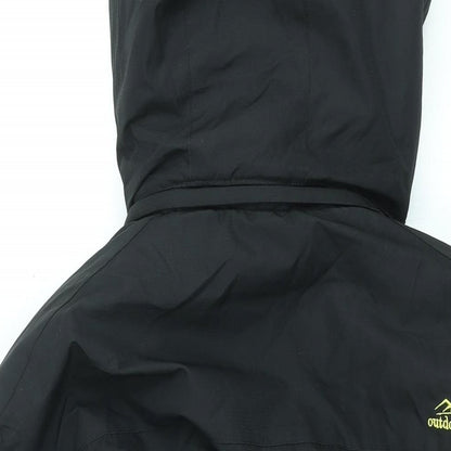 Mens UK Size L Outdoor Sport Black Rain Coat