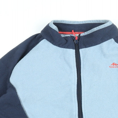 DECATHLON Girls Blue Polyester Full Zip Sweatshirt Size 14-15 Years Zip