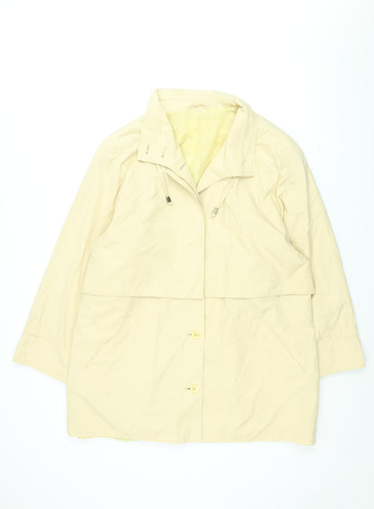 C&A Womens Beige Overcoat Coat Size 14 Button