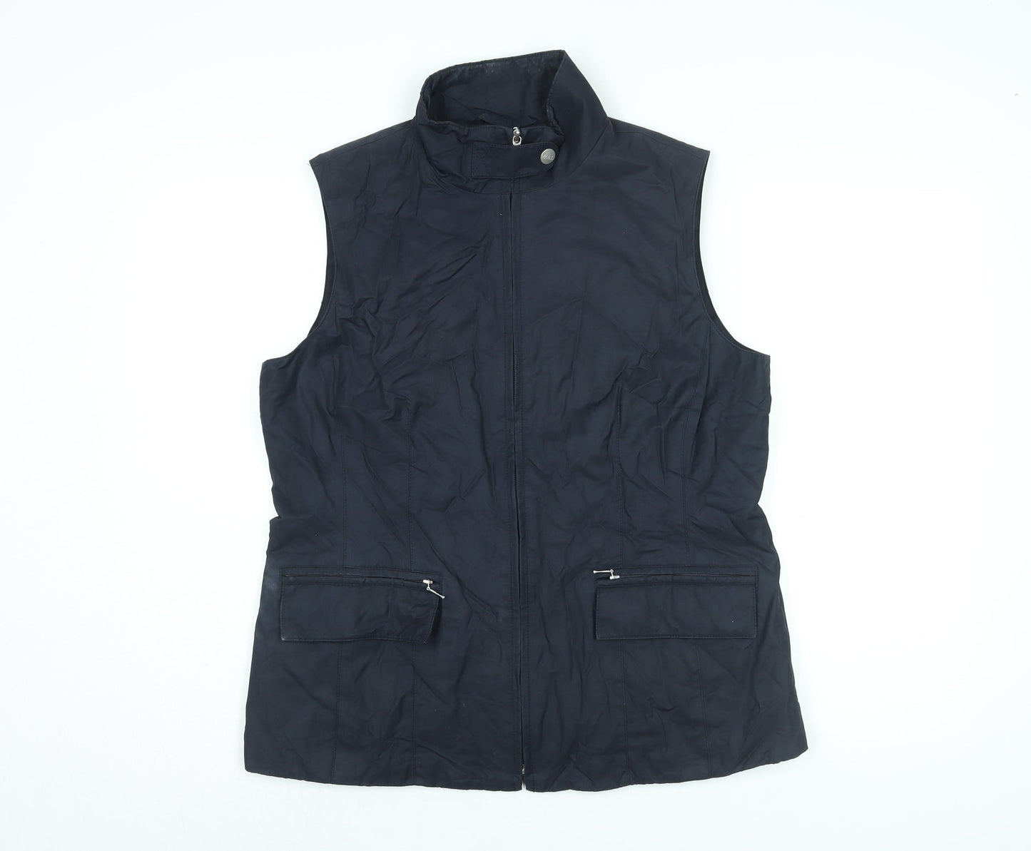 Maine Womens Blue Gilet Jacket Size 14 Zip