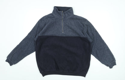 CANDA Mens Blue Polyester Pullover Sweatshirt Size M
