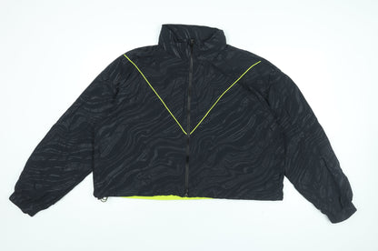 Fabletics Womens Black Geometric Jacket Coat Size XL Zip
