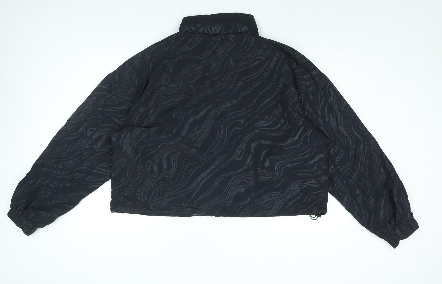 Fabletics Womens Black Geometric Jacket Coat Size XL Zip