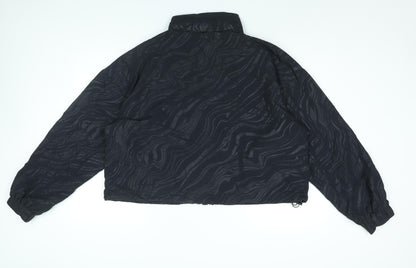 Fabletics Womens Black Geometric Jacket Coat Size XL Zip
