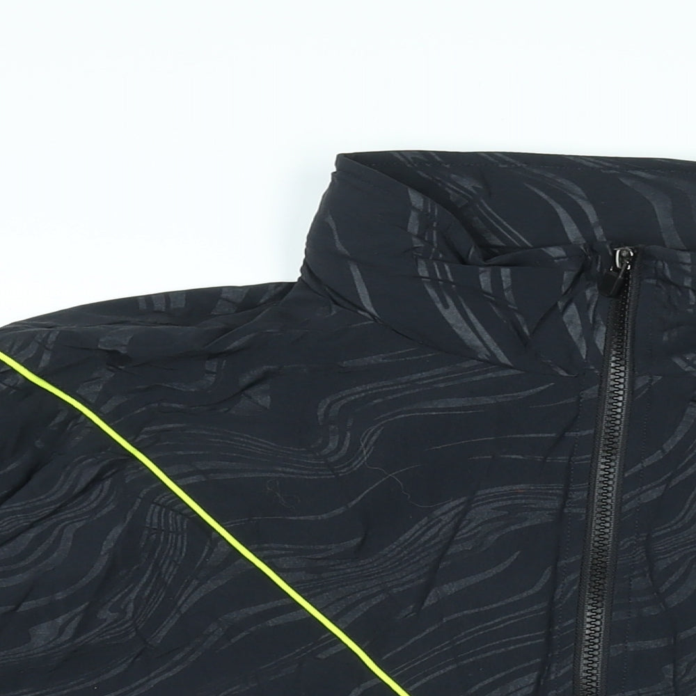 Fabletics Womens Black Geometric Jacket Coat Size XL Zip