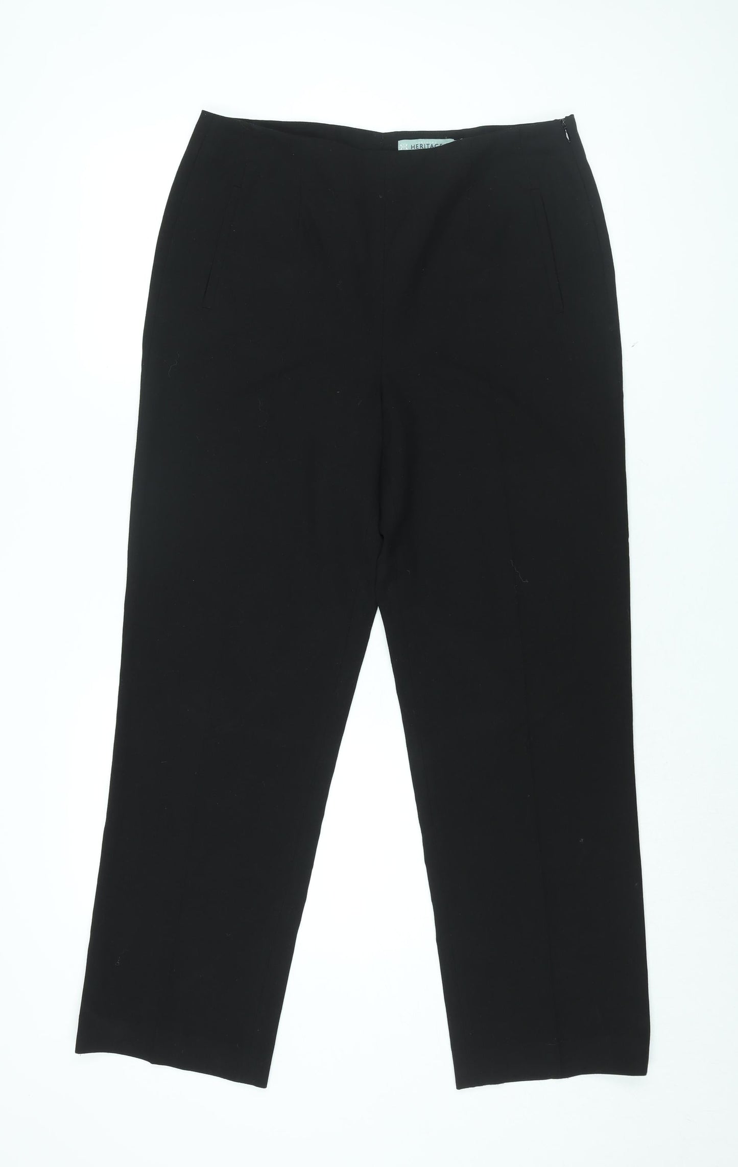 Lakeland Womens Black Polyester Trousers Size 14 L29.5 in Regular Zip