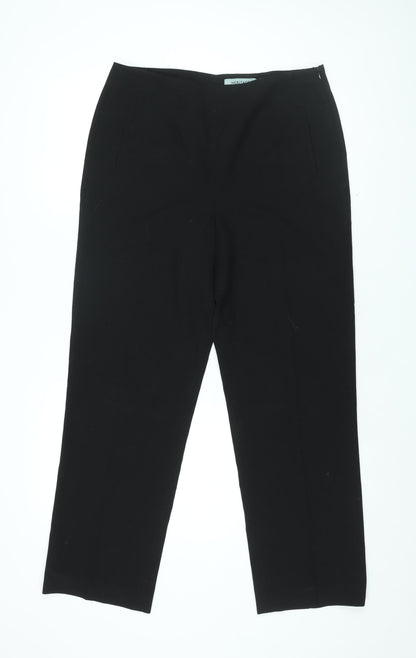 Lakeland Womens Black Polyester Trousers Size 14 L29.5 in Regular Zip