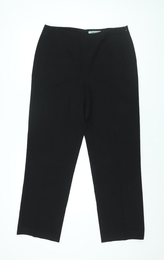 Lakeland Womens Black Polyester Trousers Size 14 L29.5 in Regular Zip