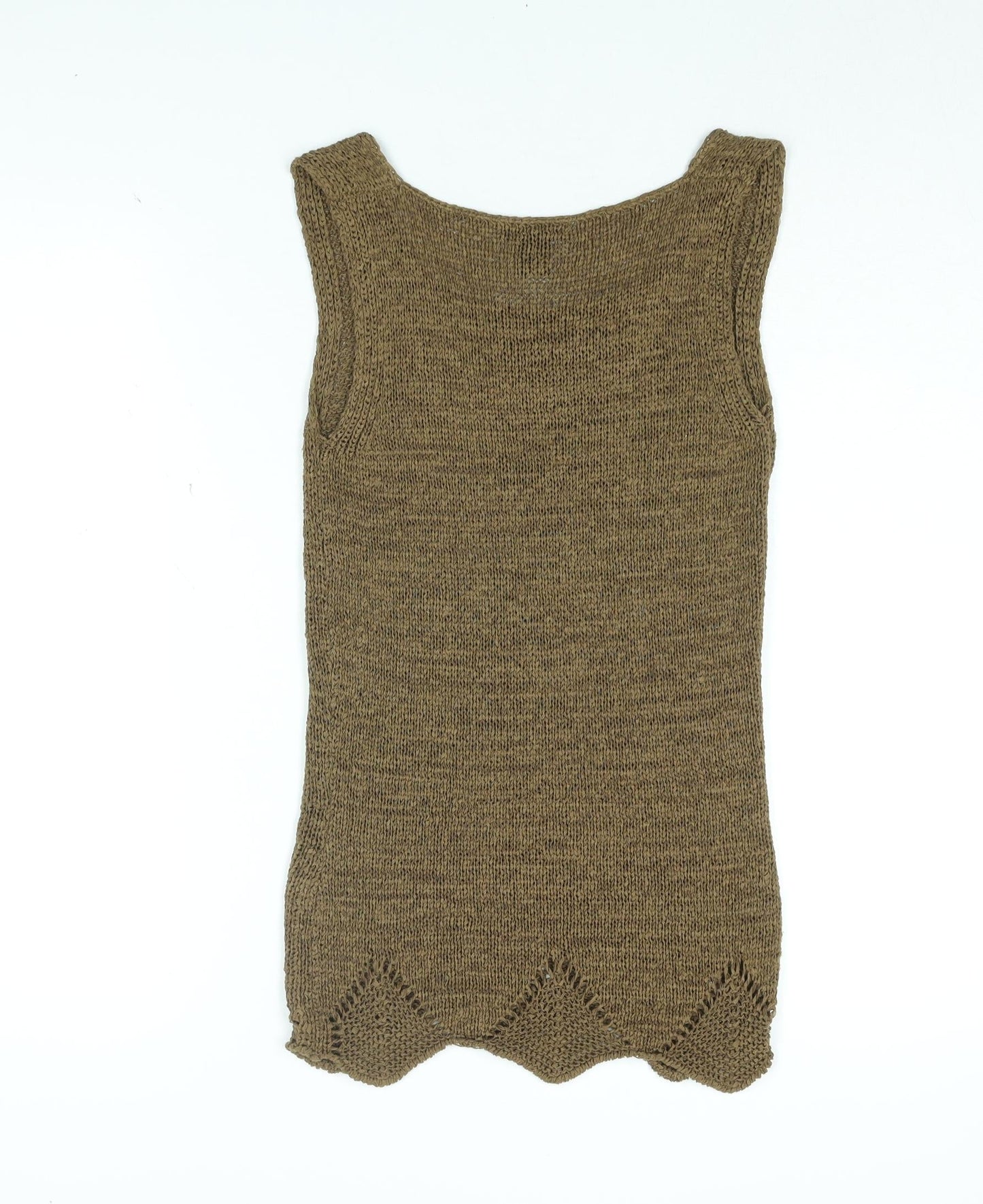 Bisou Jeans Womens Brown Acrylic Basic T-Shirt Size S Round Neck