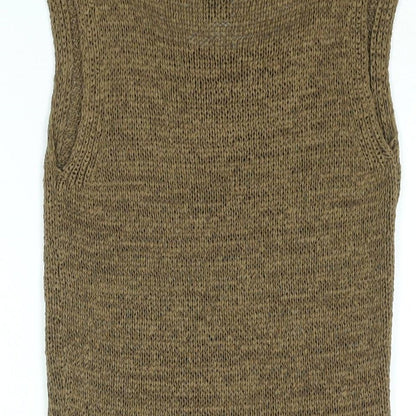 Bisou Jeans Womens Brown Acrylic Basic T-Shirt Size S Round Neck