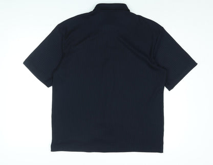 Liverpool FC Mens Blue Cotton Button-Up Size M Collared Button