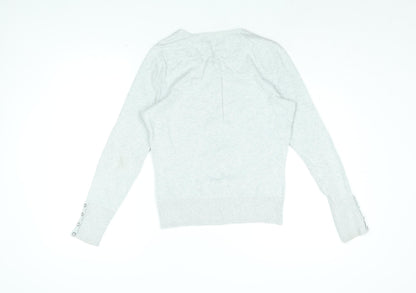 Womens UK Size 10 Red Herring Grey Cardigan Jumper