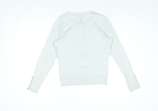 Womens UK Size 10 Red Herring Grey Cardigan Jumper