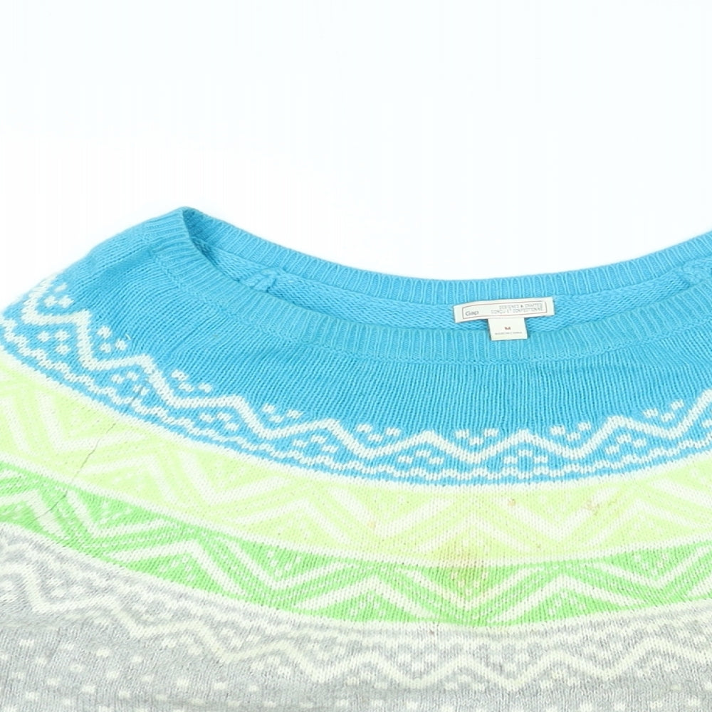 Gap Womens Grey Round Neck Polka Dot Cotton Pullover Jumper Size M