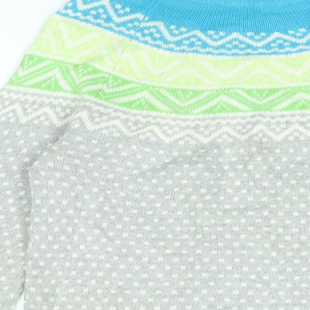 Gap Womens Grey Round Neck Polka Dot Cotton Pullover Jumper Size M