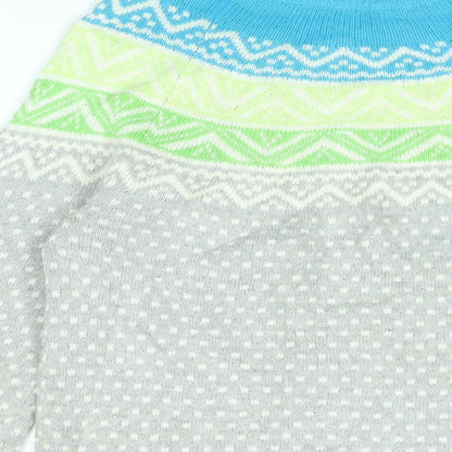 Gap Womens Grey Round Neck Polka Dot Cotton Pullover Jumper Size M