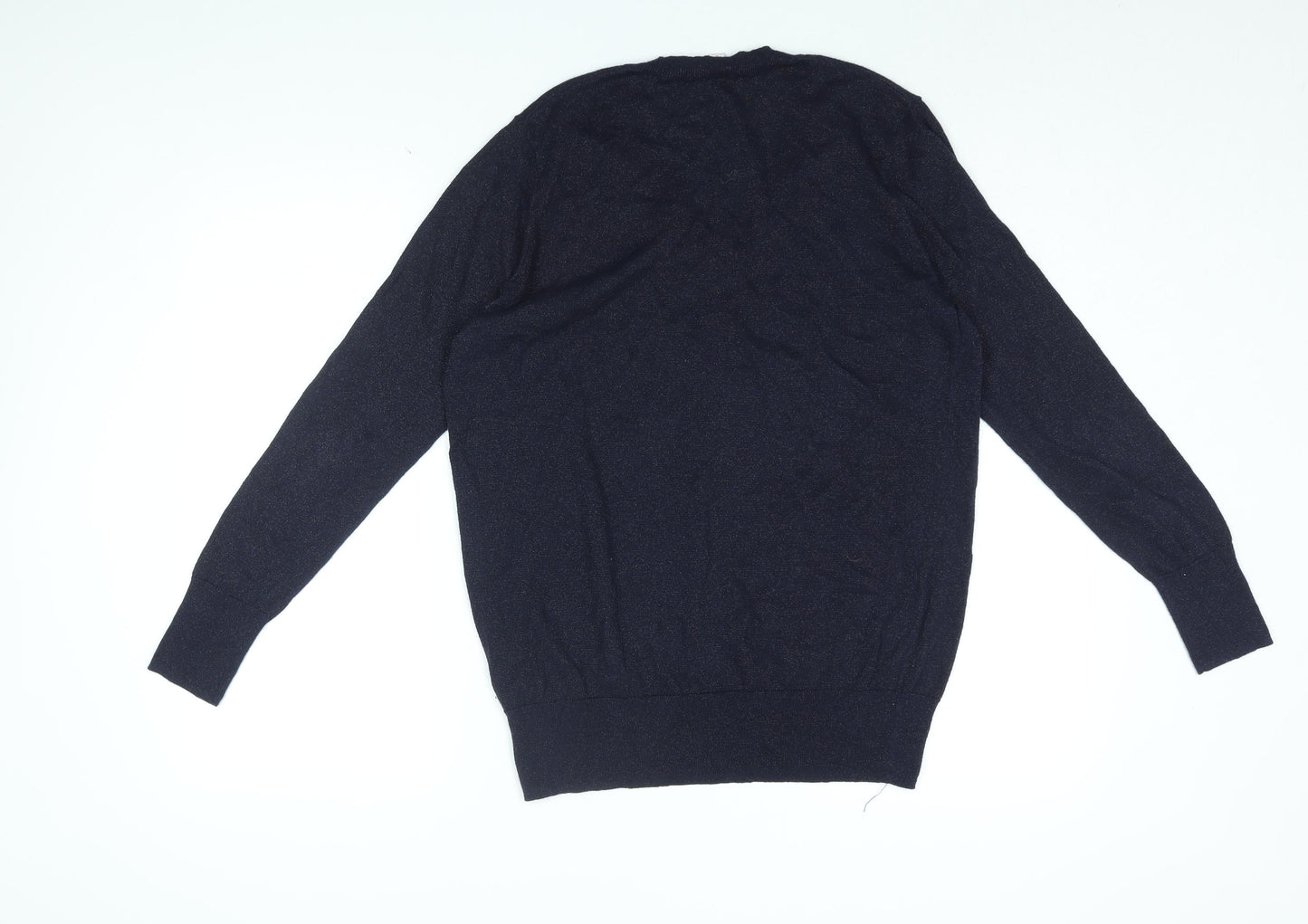 Gap Womens Blue V-Neck Cotton Pullover Jumper Size M