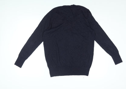 Gap Womens Blue V-Neck Cotton Pullover Jumper Size M