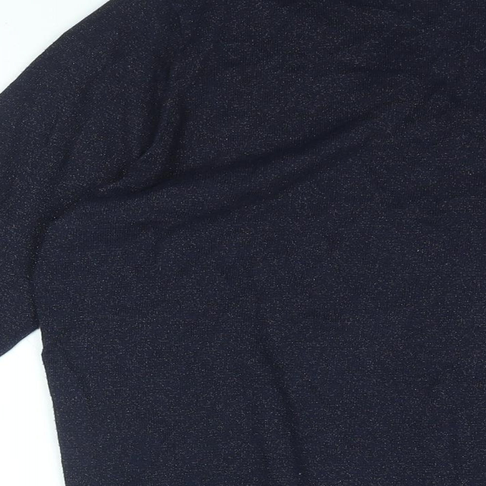 Gap Womens Blue V-Neck Cotton Pullover Jumper Size M