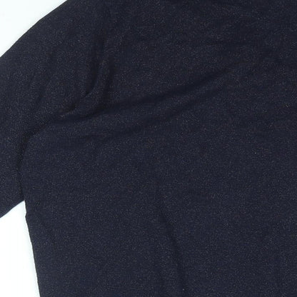 Gap Womens Blue V-Neck Cotton Pullover Jumper Size M