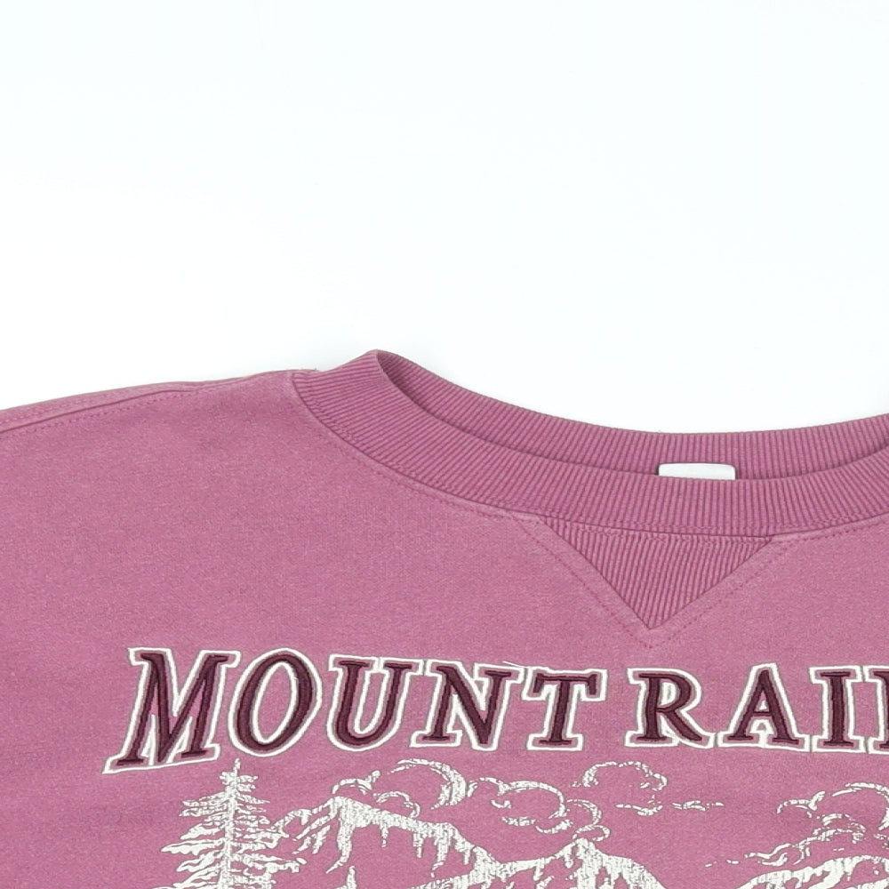 H&M Womens Pink Cotton Pullover Sweatshirt Size S Pullover - Mount Rainier National Forest