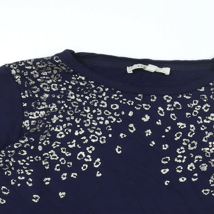 Womens UK Size S Oasis Blue Basic T-Shirt
