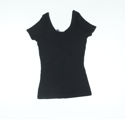 Womens UK Size S Gap Black Basic T-Shirt