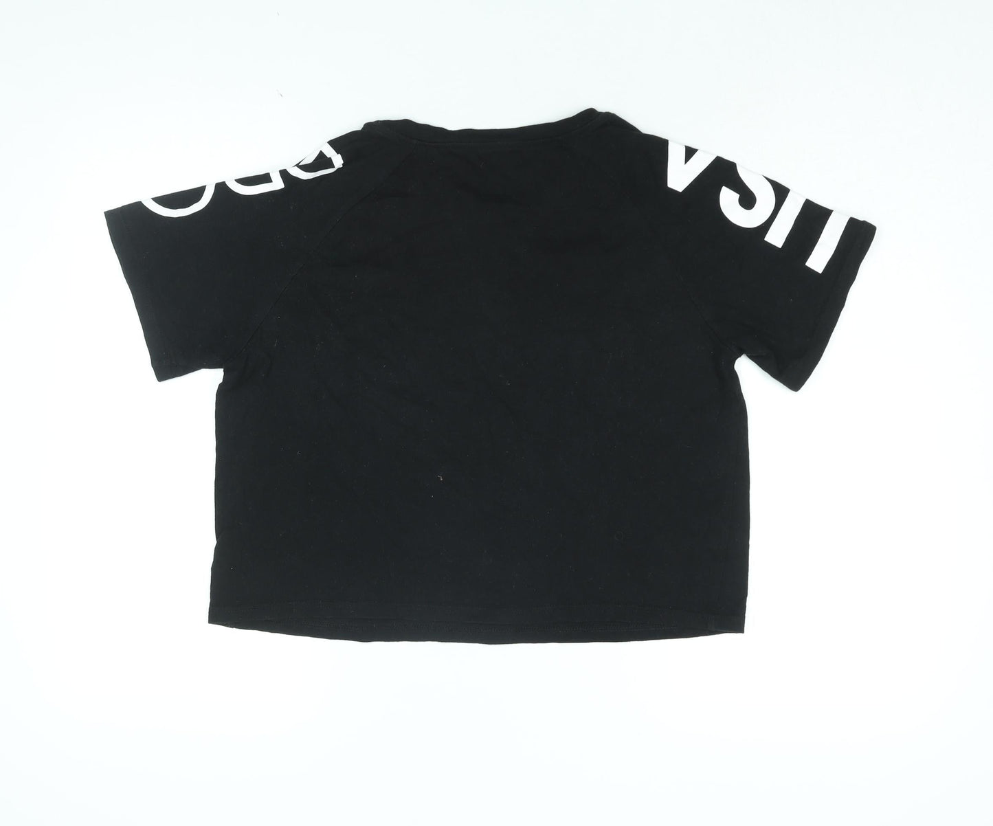 Womens UK Size 10 USA Pro Black Basic T-Shirt