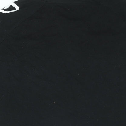 Womens UK Size 10 USA Pro Black Basic T-Shirt
